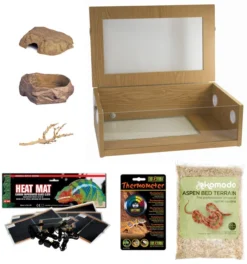 The Pet Express Corn Snake Starter Kit - Oak Vivarium (24")
