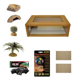 Medium Leopard Gecko Starter Kit - Monkfield Oak Vivarium (24")