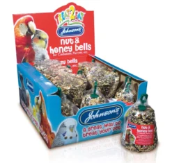 15 X Johnson's Treat-2-Eat Cockatiel/parrot Nut & Honey Bell 50g