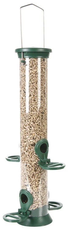 C J Wildlife Challenger Plastic Seed Feeder Green 4 Port Medium 35cm