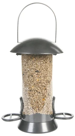 C J Wildlife Adventurer Metal Seed Feeder Gunmetal 2 Port Small 26cm