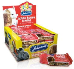 24 X Johnson's Hamster & Gerbil Nutty Honey Treats 50g