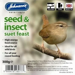 8 X Johnson's Wild Bird Suet Tray Seed & Insect 300g