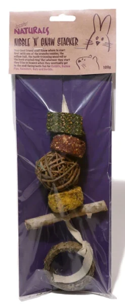 6 X Rosewood Boredom Breaker Natural Treats Nibble N Gnaw Stacker