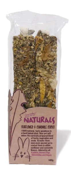 8 X Rosewood Boredom Breaker Natural Treats Sunflower & Chamomile Sticks
