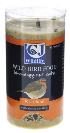 6 X C J Wildlife Hi Energy Nut Cake Tube Robins 500ml