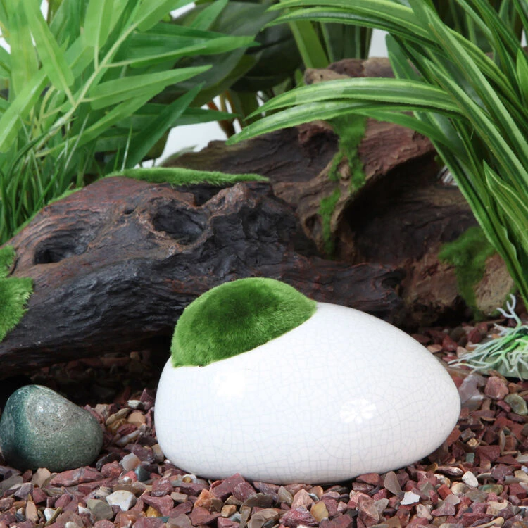Fluval Ceramic Duck Stone With Moss White 1 Fluval Ceramic Duck Stone With Moss White