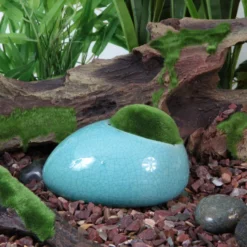 Fluval Ceramic Duck Stone With Moss Blue