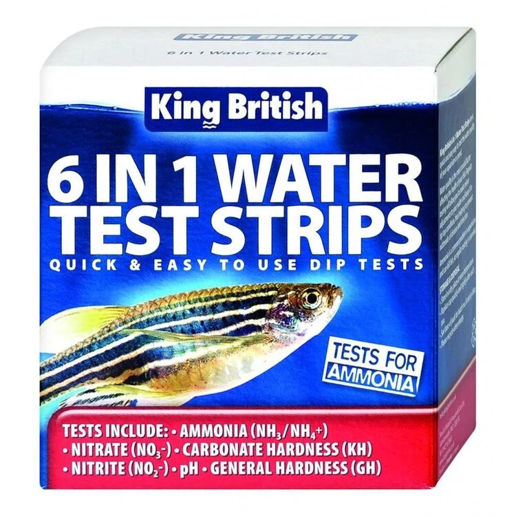 King British 6 In 1 Water Test Strips Aquarium And Pond 1 King British 6 In 1 Water Test Strips Aquarium And Pond