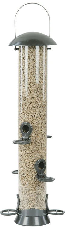 C J Wildlife Adventurer Metal Seed Feeder Gunmetal 6 Port Large 55cm