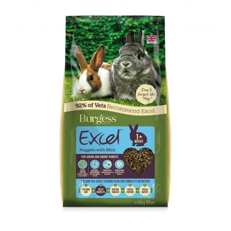 Burgess Excel Junior And Dwarf Rabbit Nuggets With Mint 1 Burgess Excel Junior And Dwarf Rabbit Nuggets With Mint