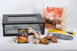 The Pet Express Corn Snake Starter Kit - Black Vivarium (18")