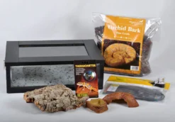 Royal Python/Ball Python Starter Kit Monkfield Black Vivarium (18")