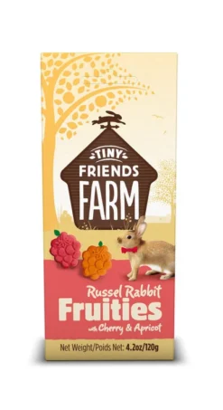 8 X Supreme Tiny Friends Farm Fruitees Russel Rabbit With Cherry & Apricot 120g