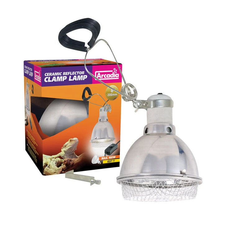 Arcadia Reflector Clamp Lamp With Ceramic E27 Lampholder 1 Arcadia Reflector Clamp Lamp With Ceramic E27 Lampholder