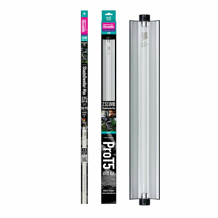 Arcadia Pro T5 UVB Max Kit ShadeDweller 2.5% UVB 14 Watt 1 Arcadia Pro T5 UVB Max Kit ShadeDweller 2.5% UVB 14 Watt