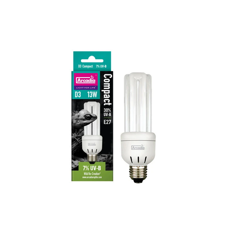 Arcadia Mini Triple U D3 7% Screw In Compact 13 Watt 1 Arcadia Mini Triple U D3 7% Screw In Compact 13 Watt