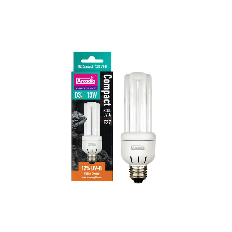Arcadia Mini Triple U D3+ 12% Screw In Compact 13 Watt 1 Arcadia Mini Triple U D3+ 12% Screw In Compact 13 Watt