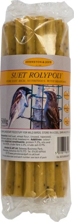 8 X 500g Johnston & Jeff Suet Rolypoly With Mealworms